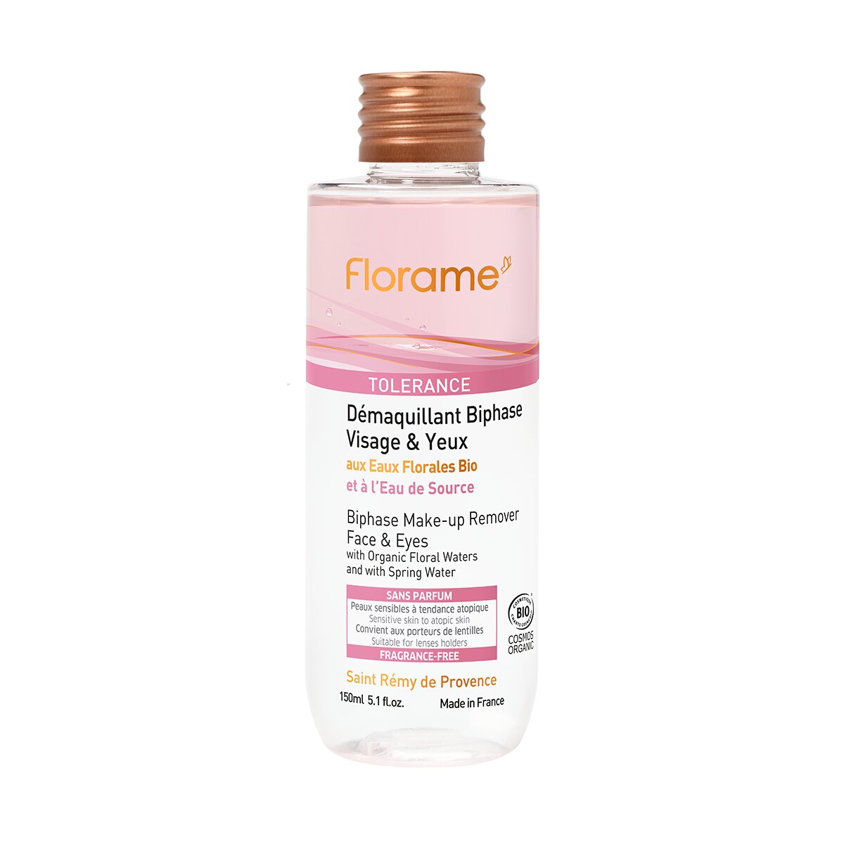Démaquillant Biphase Visage et Yeux 150ML TOLERANCE  FLORAME