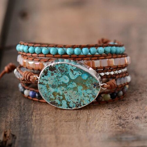 bracelet apaisant en pierre de jaspe ocean